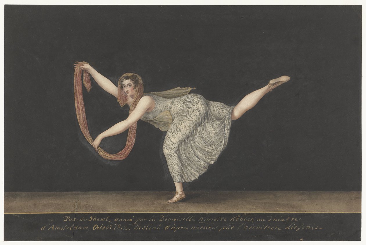 Dansaren Annette Köbler, artisten i pas-de-sjalen av Bartholomeus Ziesenis