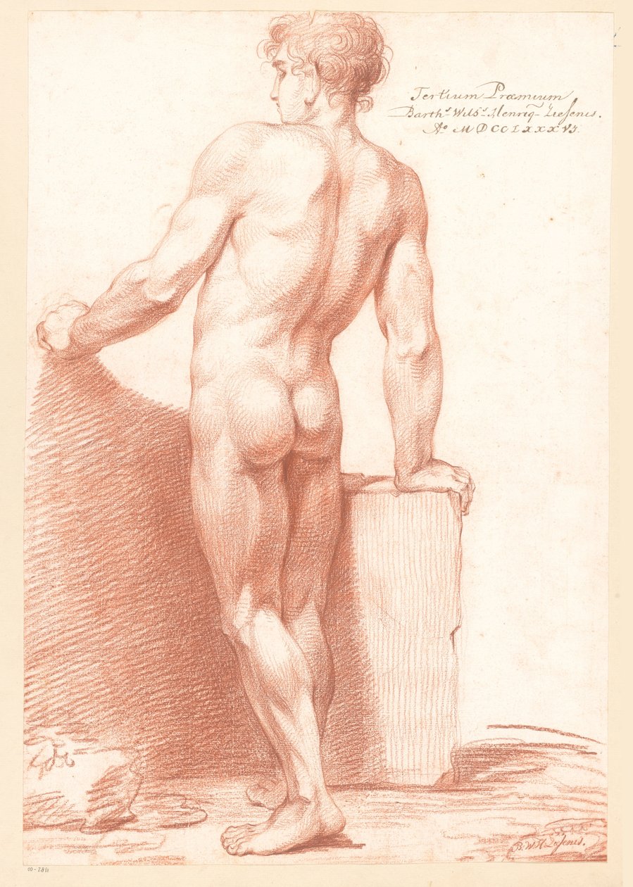 Stående manlig naken, sedd bakifrån (3:e pris 1786) av Bartholomeus Ziesenis