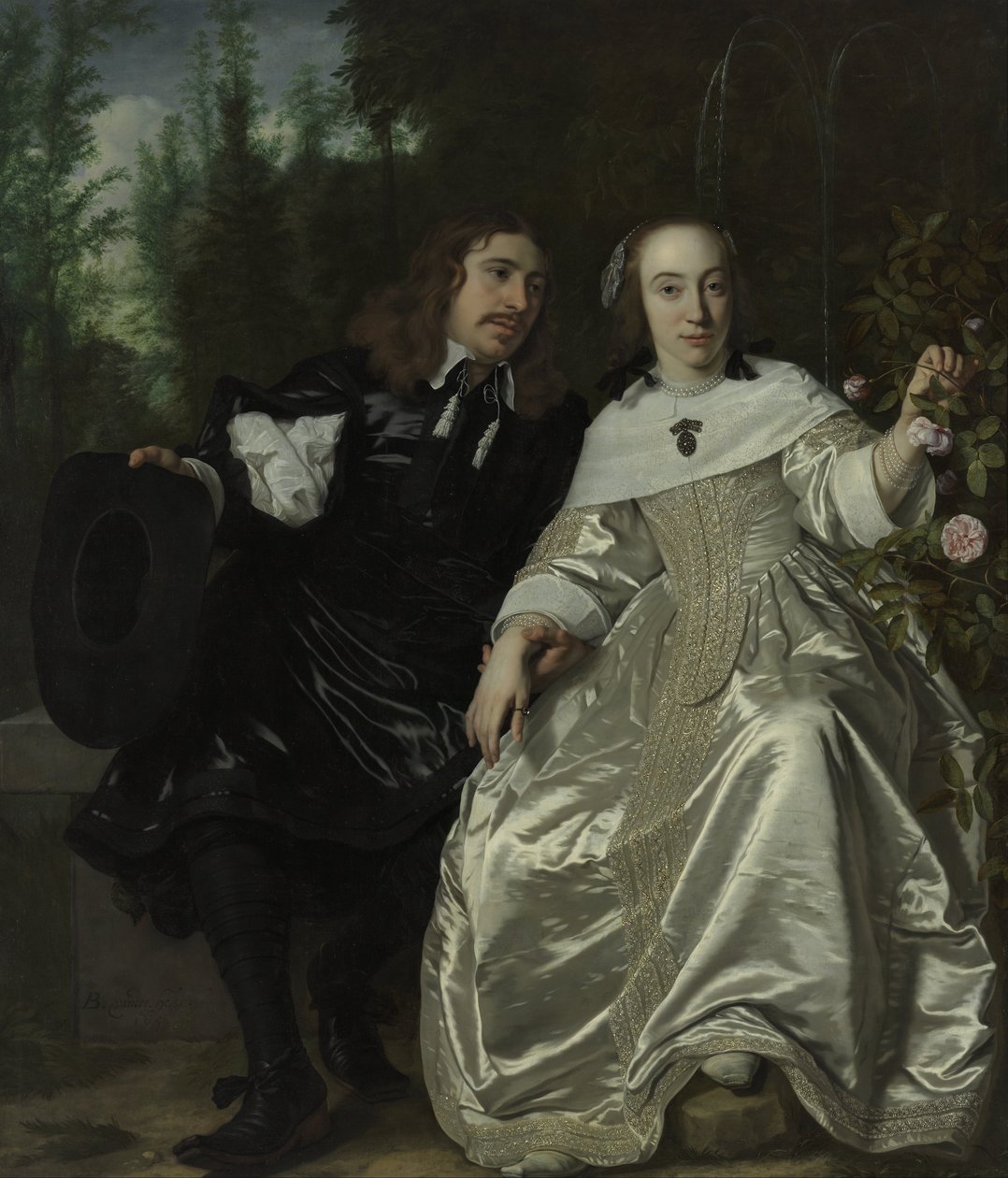 Holländska: Abraham del Court och hans fru Maria de Kaersgieter Abraham del Court och hans fru Maria de Kaersgieter av Bartholomeus van der Helst