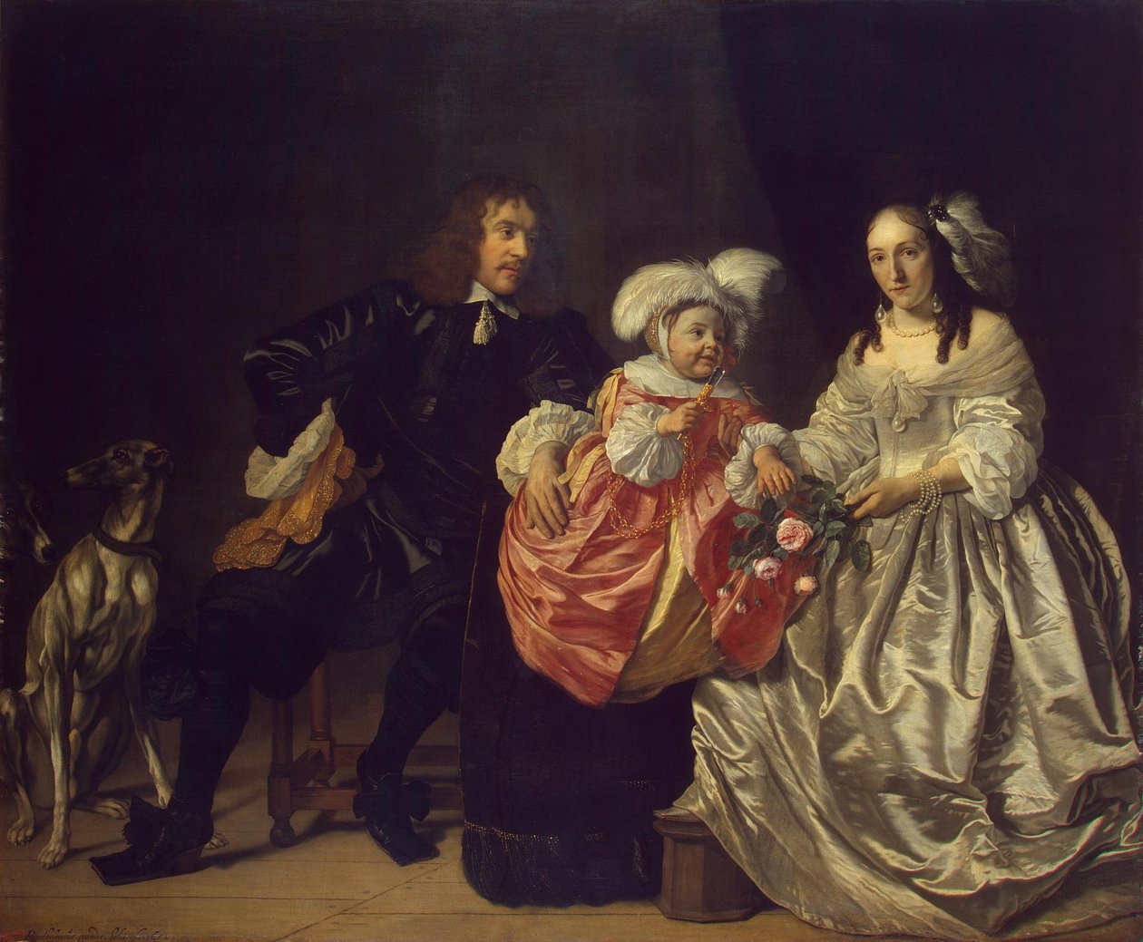 Familjeporträtt (Pieter Lucaszn van de Venne med Anna de Carpentier och barn) av Bartholomeus van der Helst