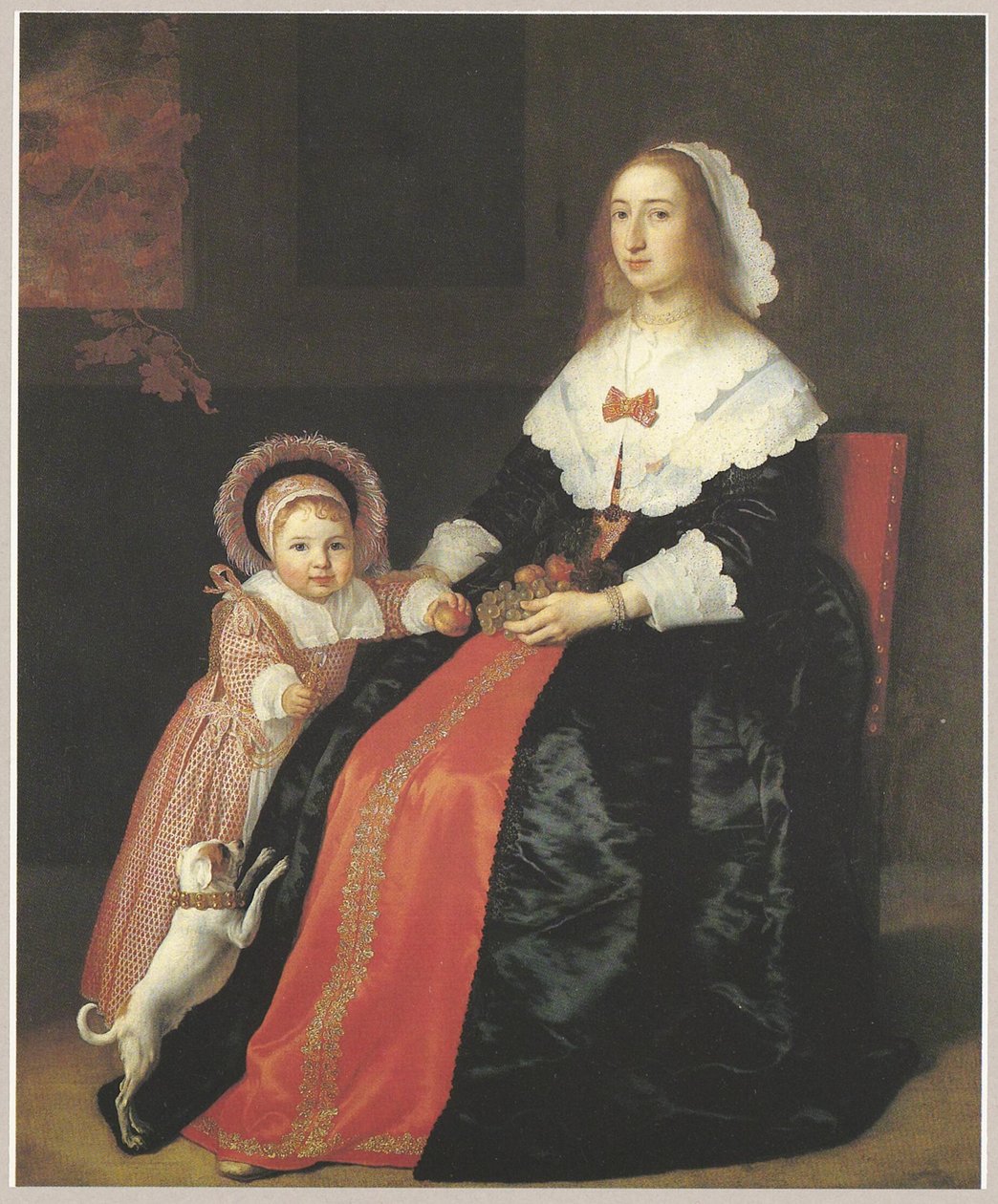 Porträtt av en kvinna med ett barn, möjligen Margaretha Cloeck (1617-1680) och Pieter Hulft (1643-1694) av Bartholomeus van der Helst