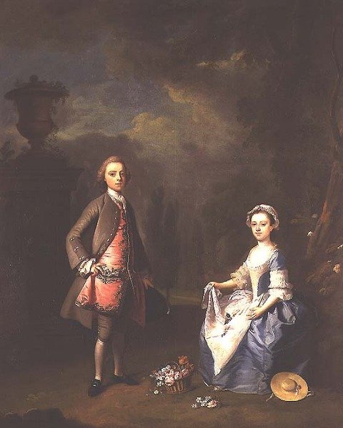 Edward Harley, 4:e earlen av Oxford, och hans syster Sarah, c.1737 av Bartholomew Dandrige