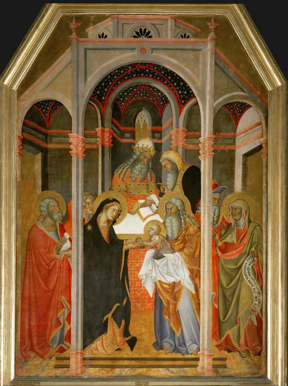 Presentatin in the temple Bartolo di Fredi av also Manfredi de Battilori Bartolo di Fredi