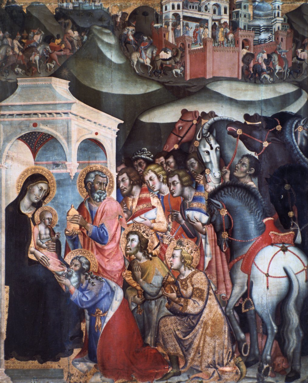 Tillbedjan av männen, 1380-talet av Bartolo di Fredi