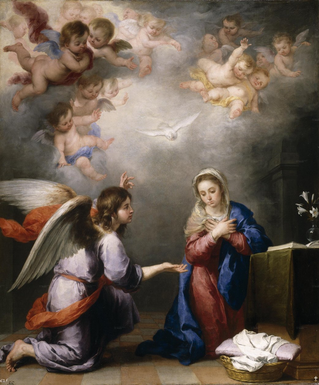Anunciación, óleo sobre lienzo av Bartolomé Esteban Murillo