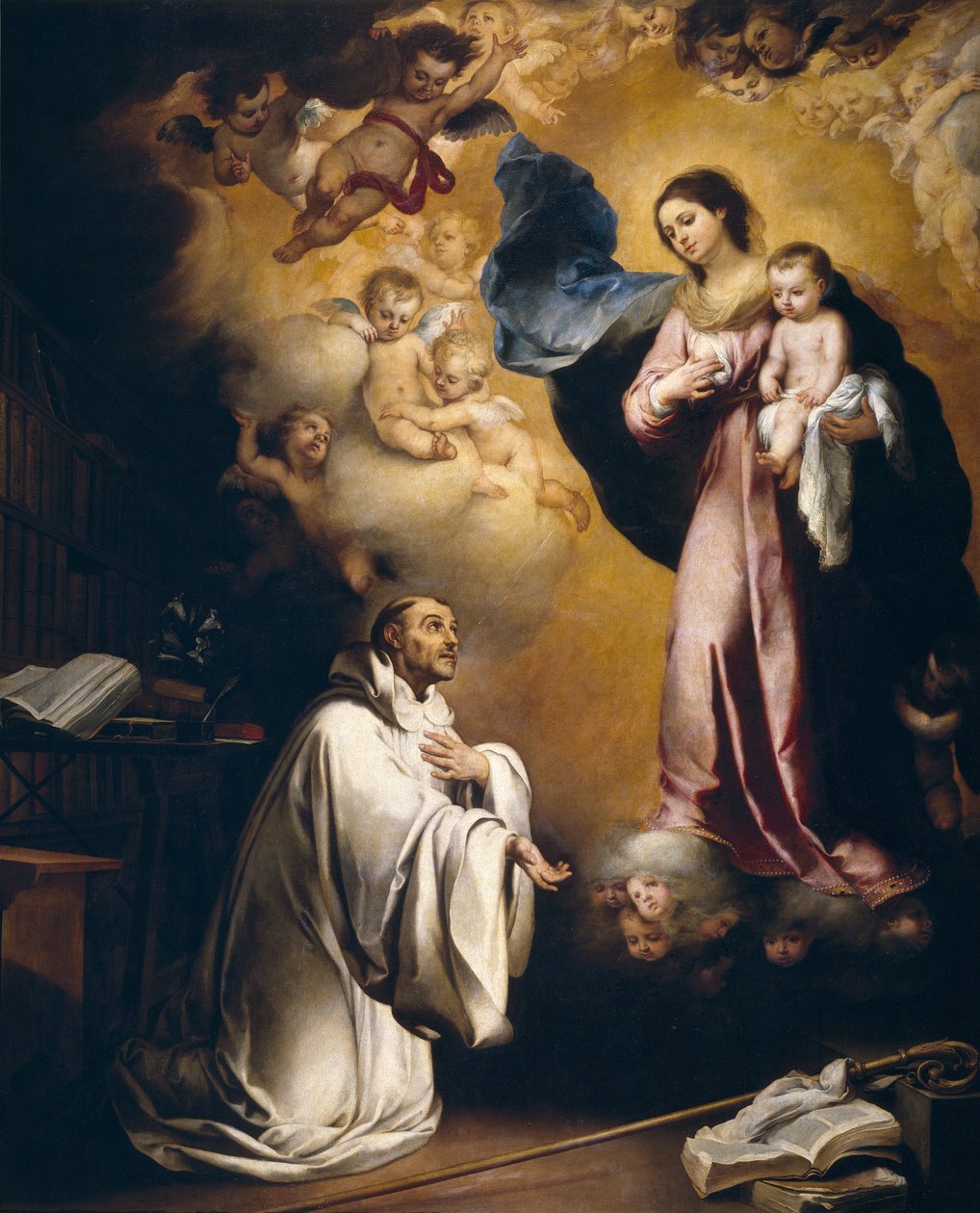 Aparición de la Virgen a san Bernardo av Bartolomé Esteban Murillo