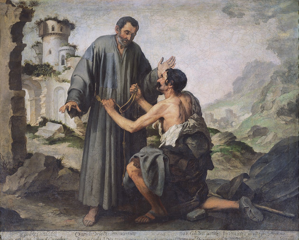 Fray Ginepero och den fattige mannen av Bartolomé Esteban Murillo