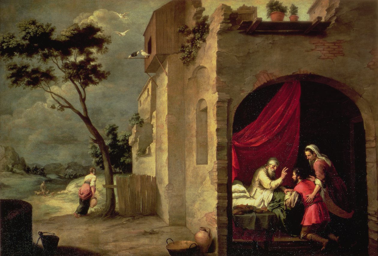 Isaac Blessing Jacobswed av Bartolomé Esteban Murillo