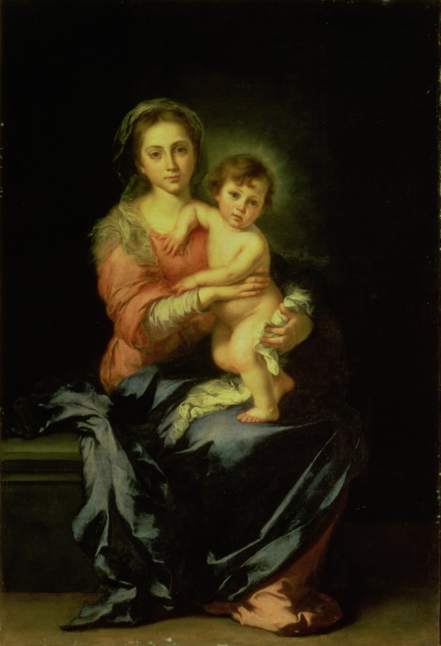Madonna med barn, efter 1638 av Bartolomé Esteban Murillo