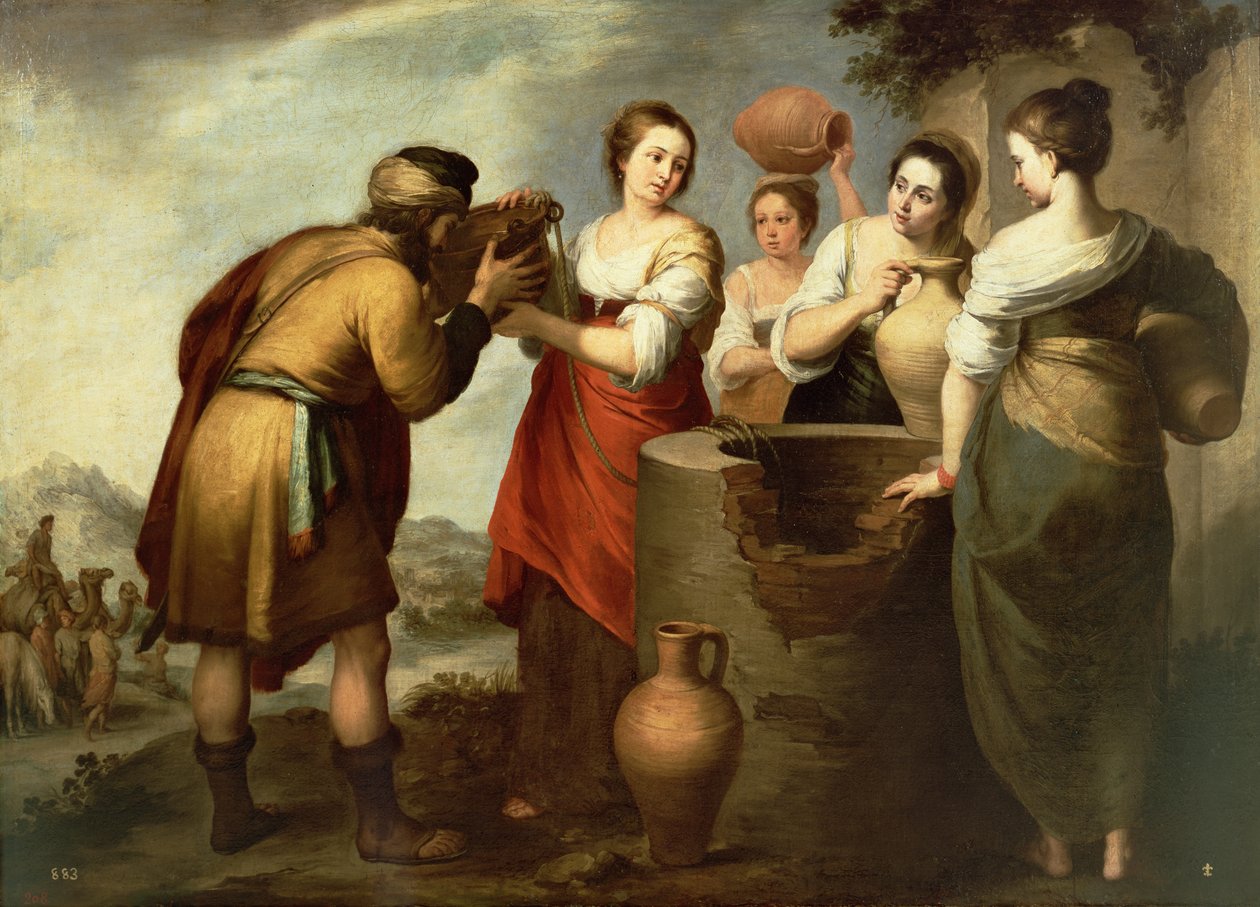 Rebecca och Eliezer vid brunnen, ca 1665 av Bartolomé Esteban Murillo