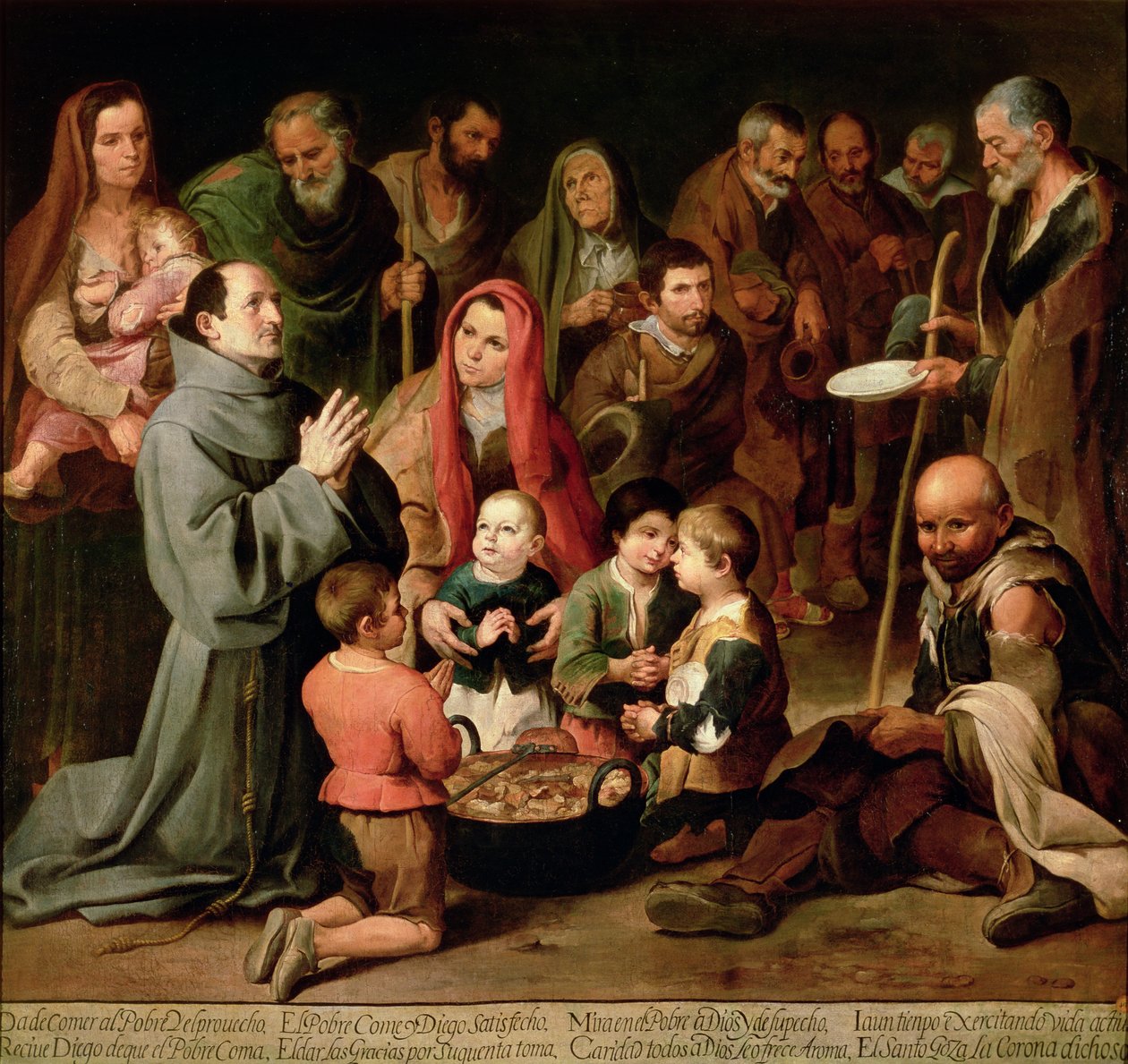 St. Diego av Alcala ger mat till de fattiga, 1645-46 av Bartolomé Esteban Murillo