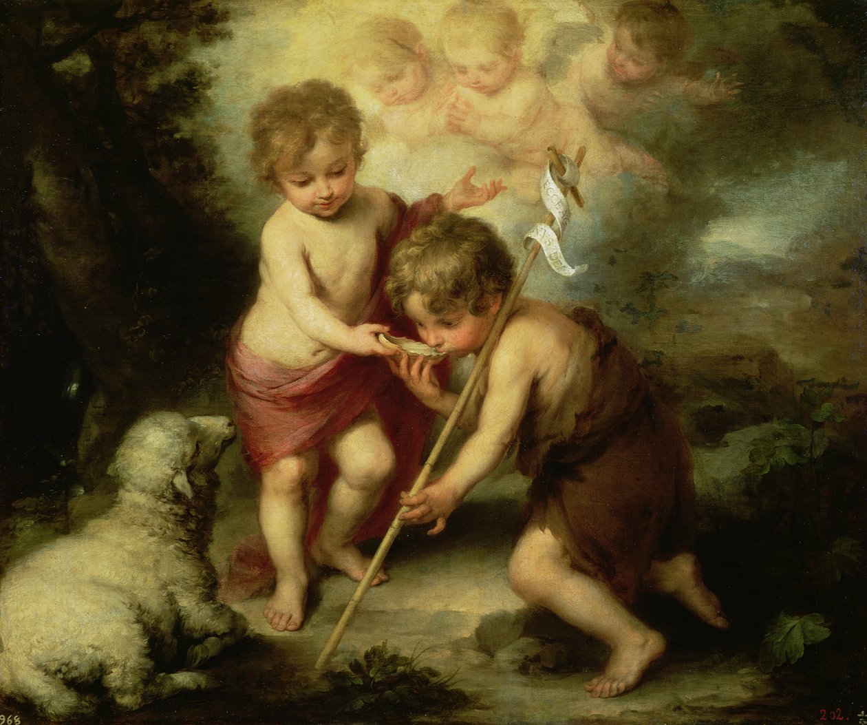 Pojkarna med skalet, ca 1670 av Bartolomé Esteban Murillo