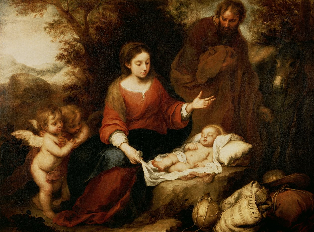 Resten på flykten till Egypten av Bartolomé Esteban Murillo