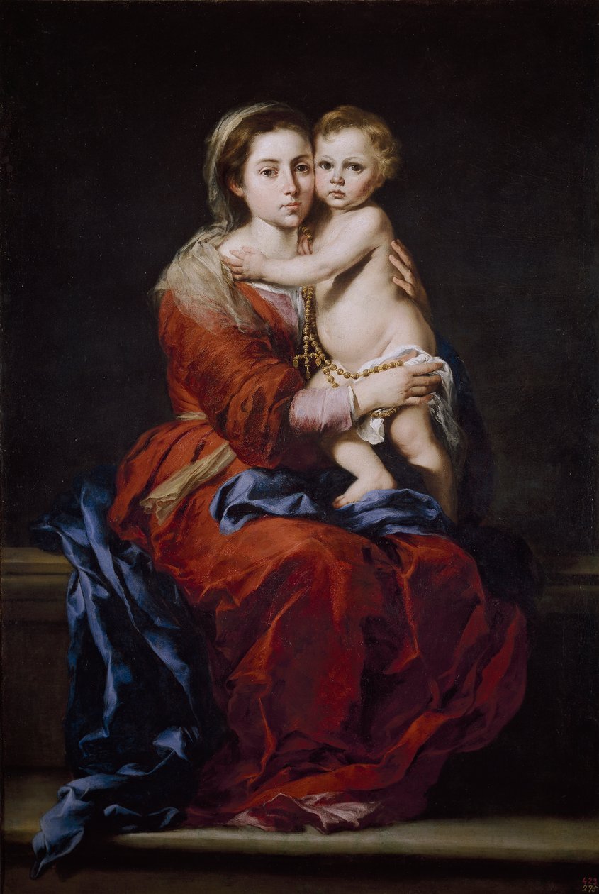 Virgin and Child with a Rosary av Bartolomé Esteban Murillo