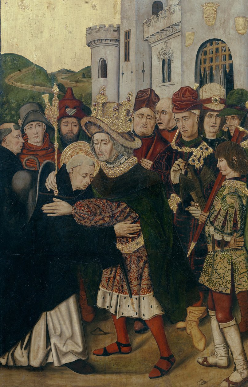 Kung Ferdinand I av Kastilien välkomnade den helige Dominikus av Silos, 1478-1480 av Bartolomé Bermejo