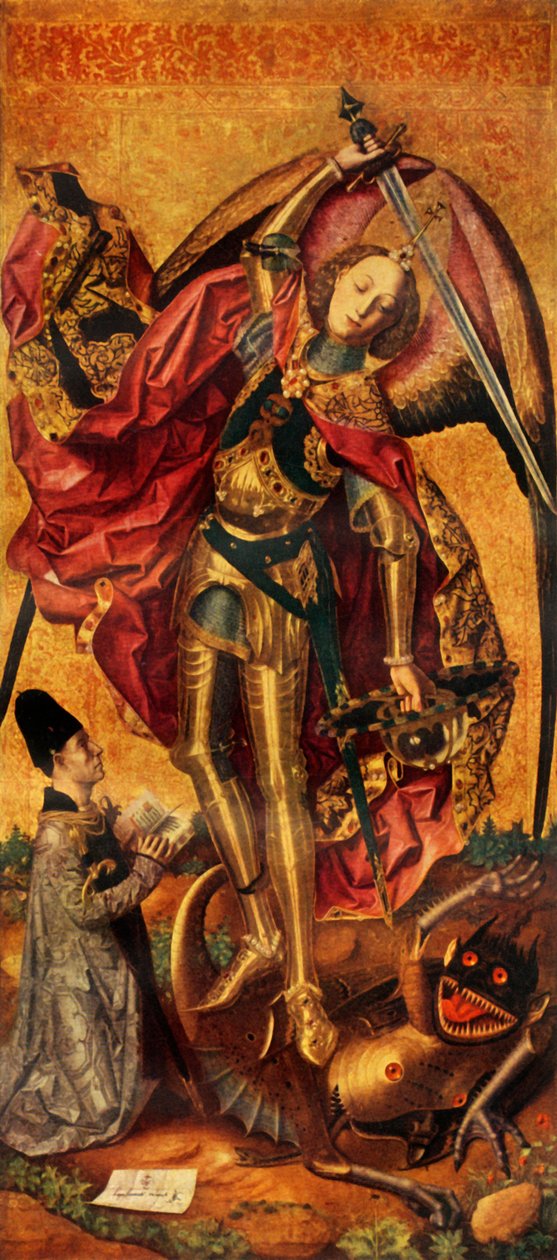 Saint Michael triumferar över djävulen, 1468, 1946. av Bartolomé Bermejo