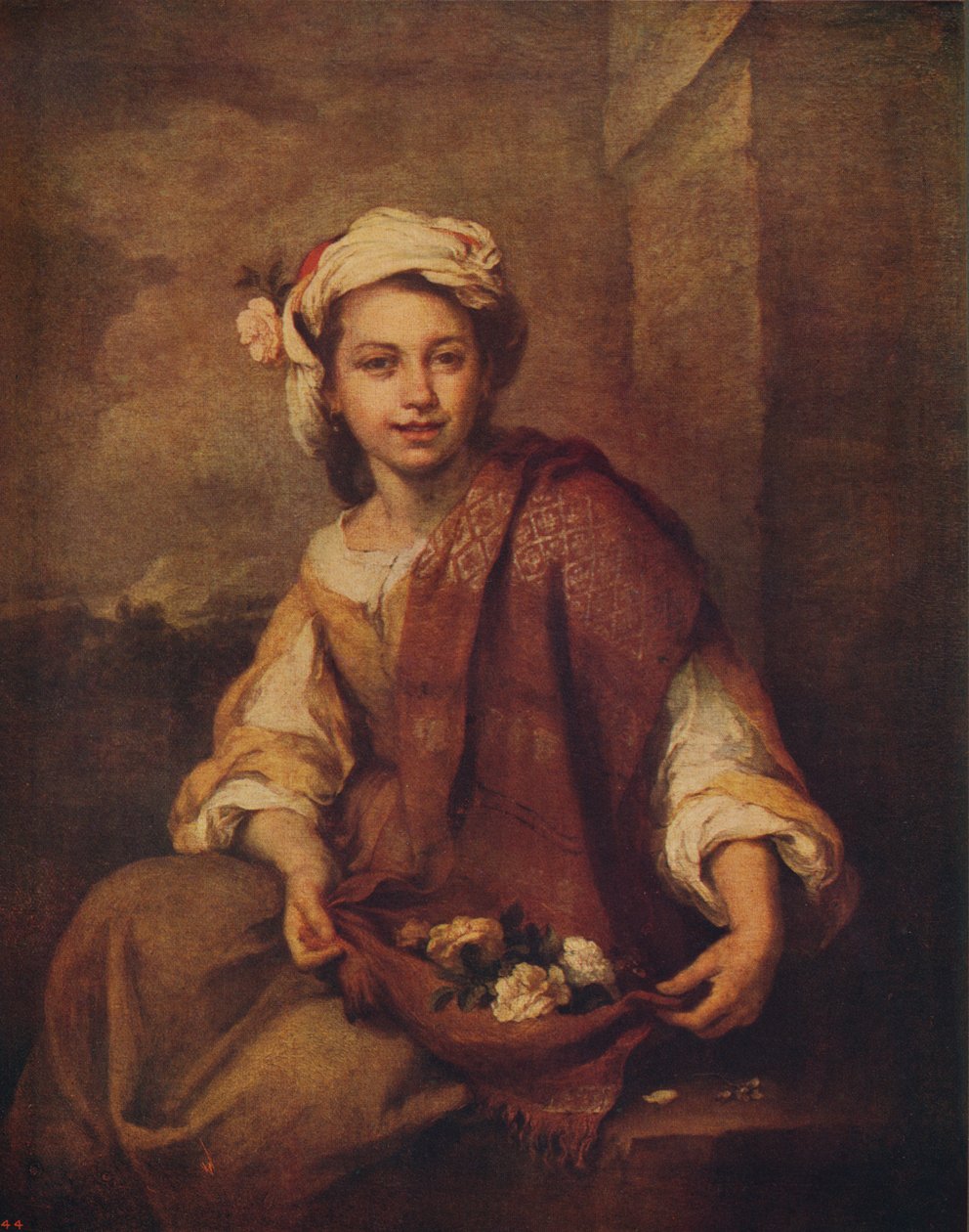 En spansk blomsterflicka, 1665-1670, c1915 av Bartolomé Esteban Murillo
