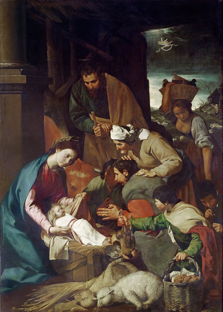 Tillbedjan av herdarna, 1630 av Bartolomé Esteban Murillo