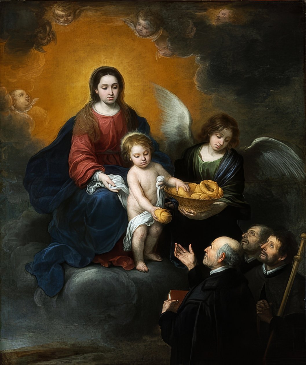 Kristusbarnet delar ut bröd till pilgrimerna. 1678 av Bartolomé Esteban Murillo