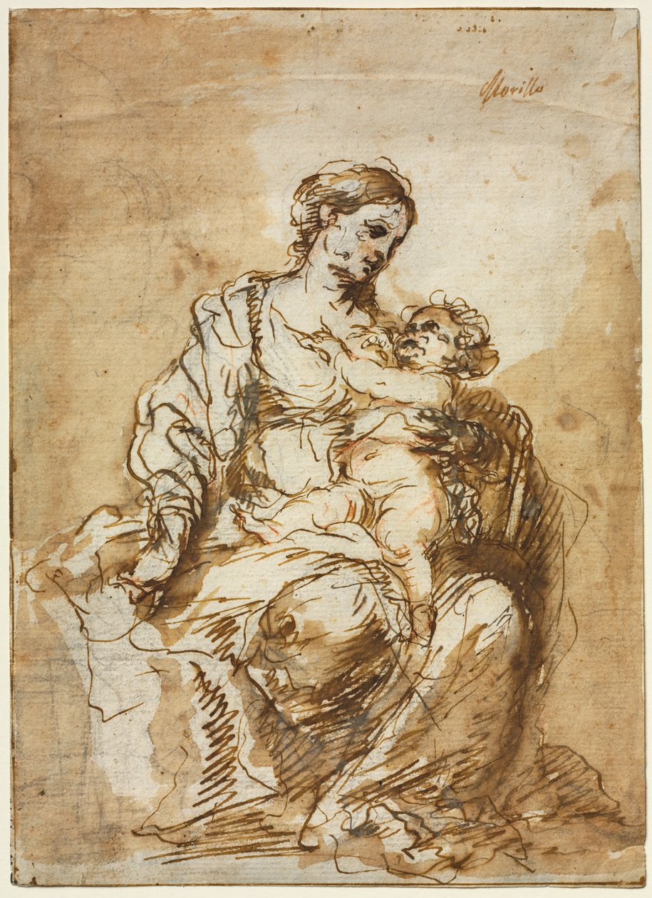Madonna som ammar Kristusbarnet av Bartolomé Esteban Murillo