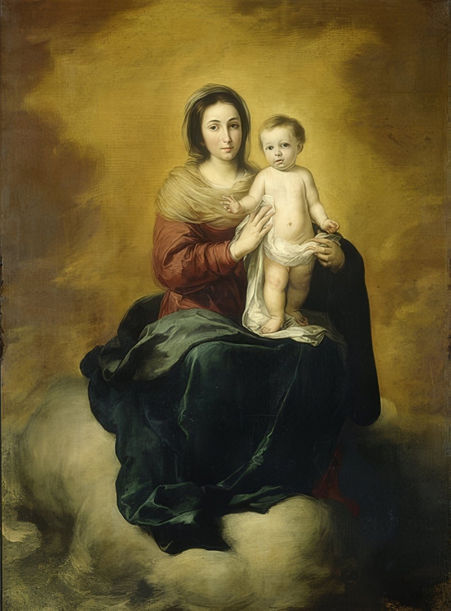Madonna och barn. 1660-80 av Bartolomé Esteban Murillo