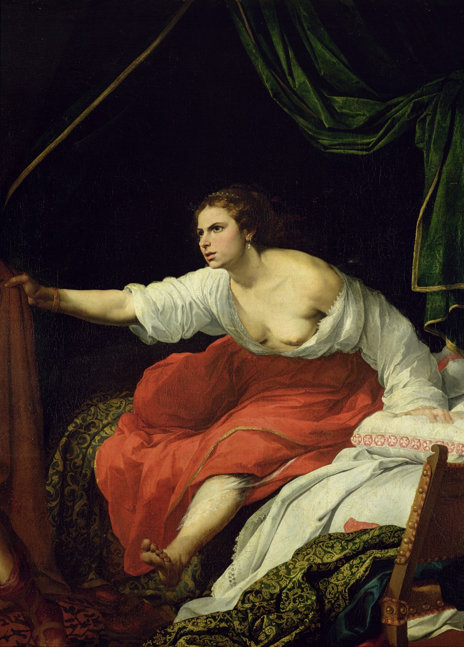 Potifars hustru, detalj av Josef och Potifars hustru, 1645-48, se 242067 av Bartolomé Esteban Murillo