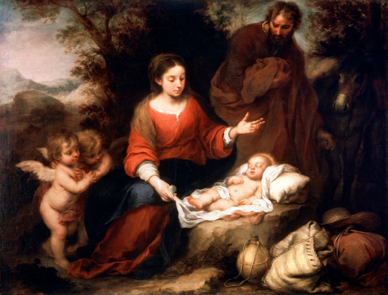 Vila på flykten till Egypten, c1665 av Bartolomé Esteban Murillo