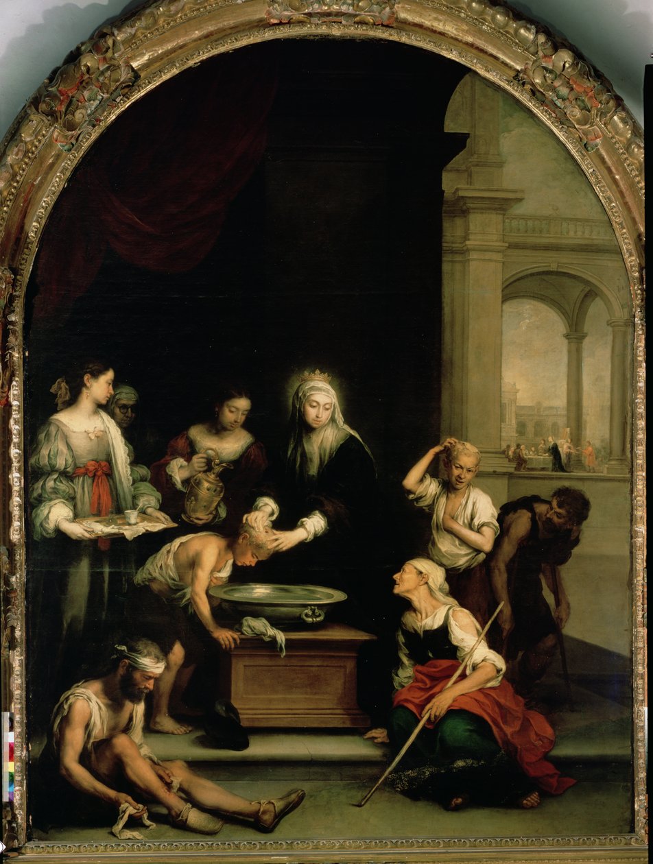 St. Elizabeth av Ungern vårdar de sjuka och spetälska, ca 1671-74 av Bartolomé Esteban Murillo