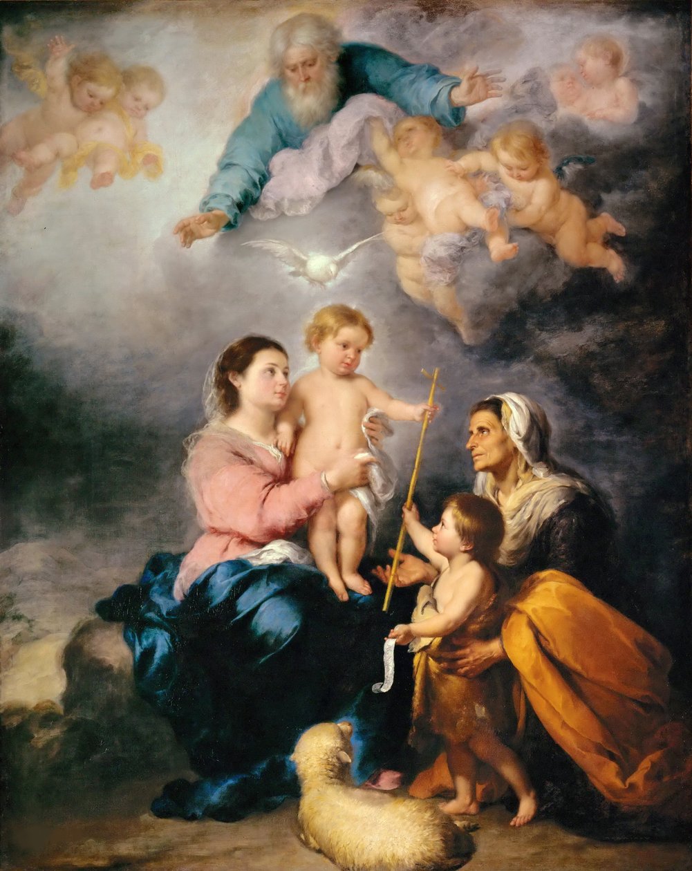 Den heliga familjen Jungfrun av Sevilla av Bartolomé Esteban Murillo