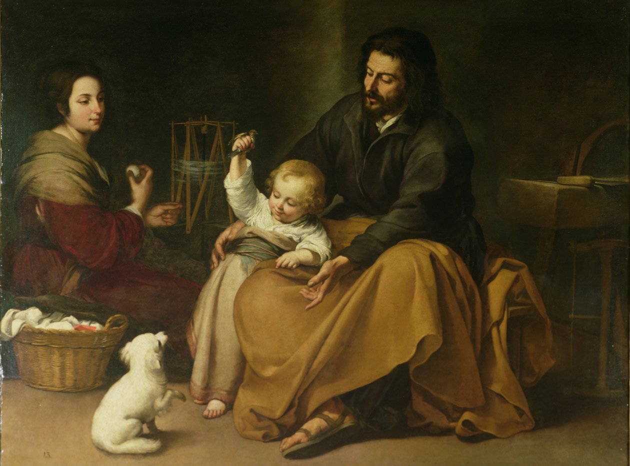 Den heliga familjen med den lilla fågeln, ca 1650 av Bartolomé Esteban Murillo