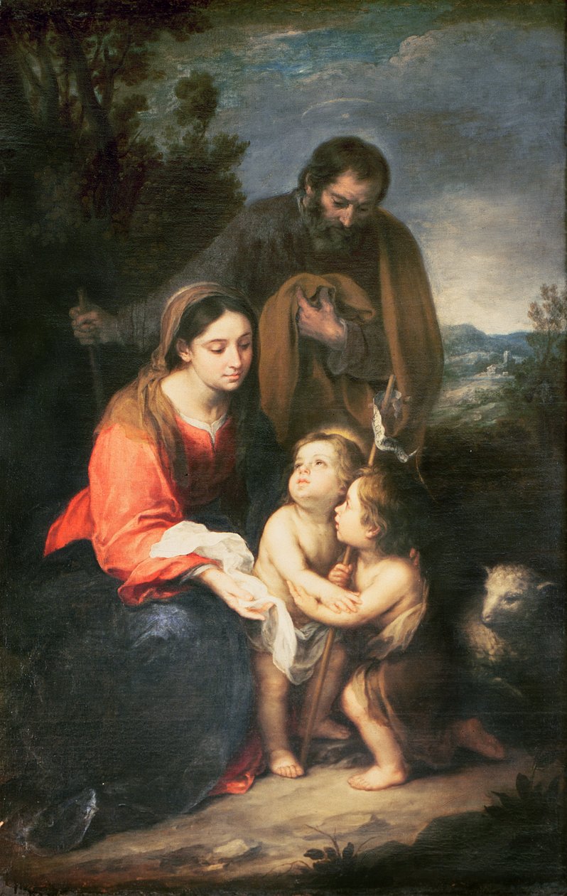 Den heliga familjen med spädbarnet St. John av Bartolomé Esteban Murillo