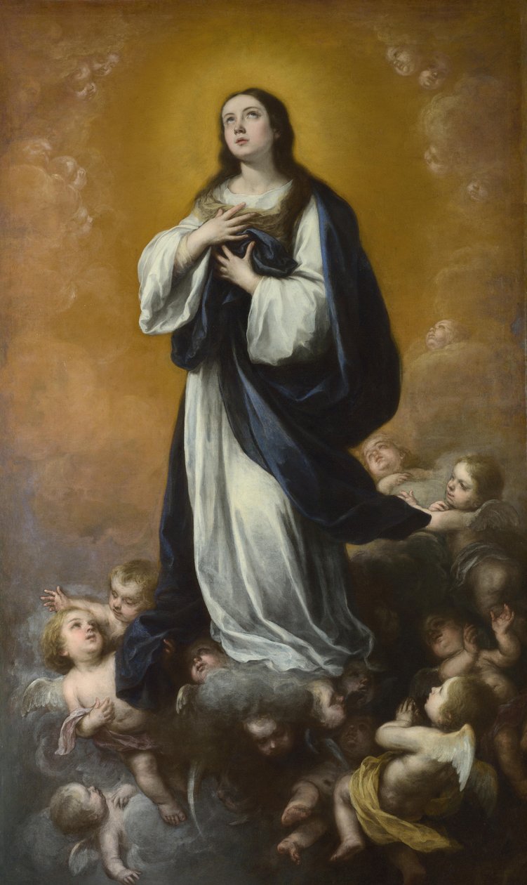Jungfruns obefläckade avlelse, piga på 1600-talet. av Bartolomé Esteban Murillo