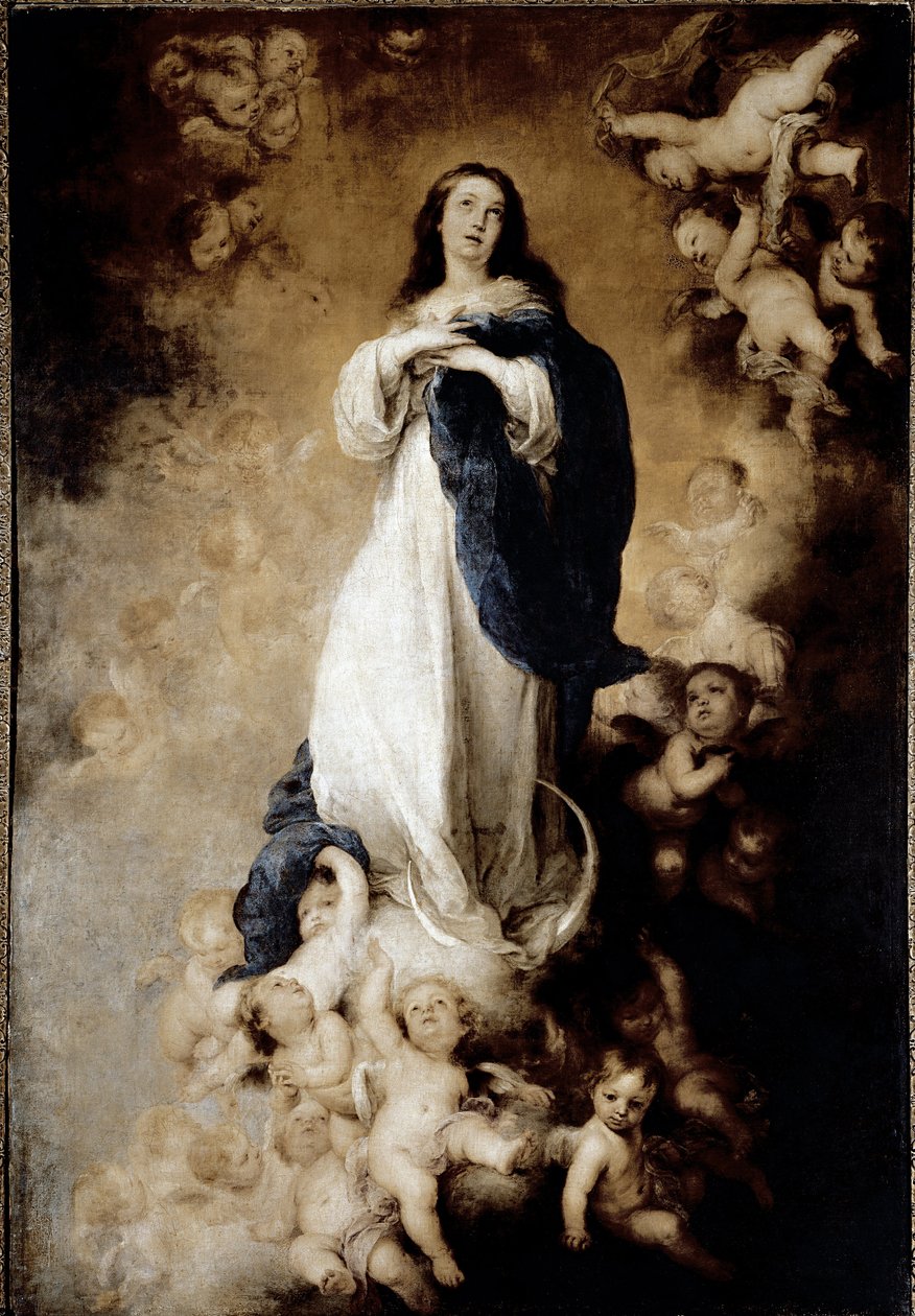 Den obefläckade avlelsen eller Den obefläckade avlelsen. (olja på duk av Bartolomé Esteban Murillo