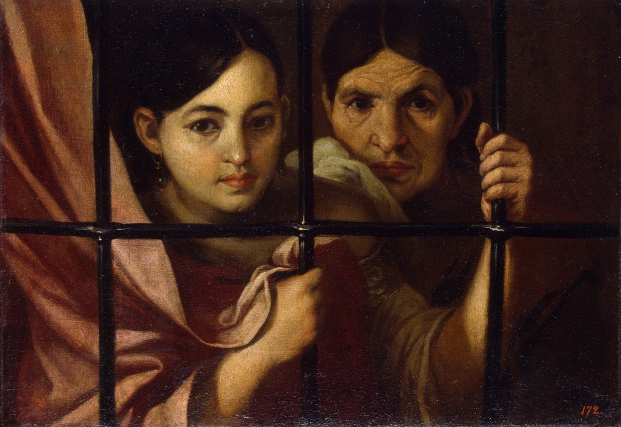 Två kvinnor bakom ett galler, 1645 av Bartolomé Esteban Murillo