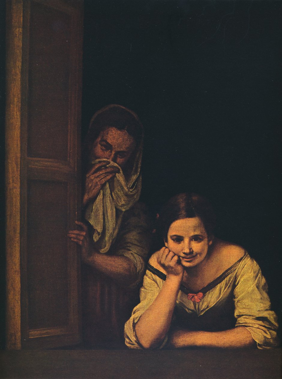 Två kvinnor vid ett fönster, 1655-1660 av Bartolomé Esteban Murillo