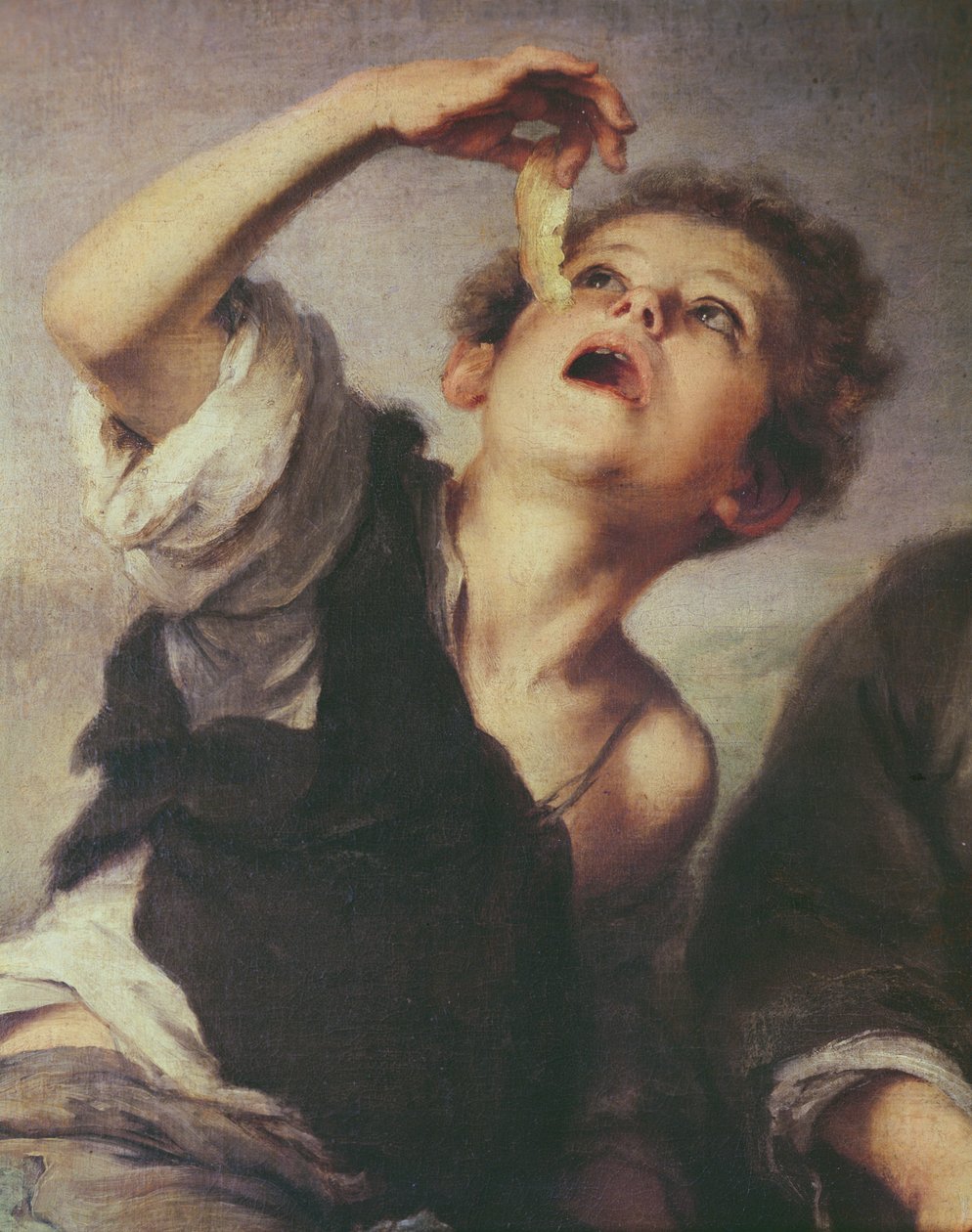 Detalj av barn som äter en paj, 1670-75 olja på duk se 213978 av Bartolomé Esteban Murillo