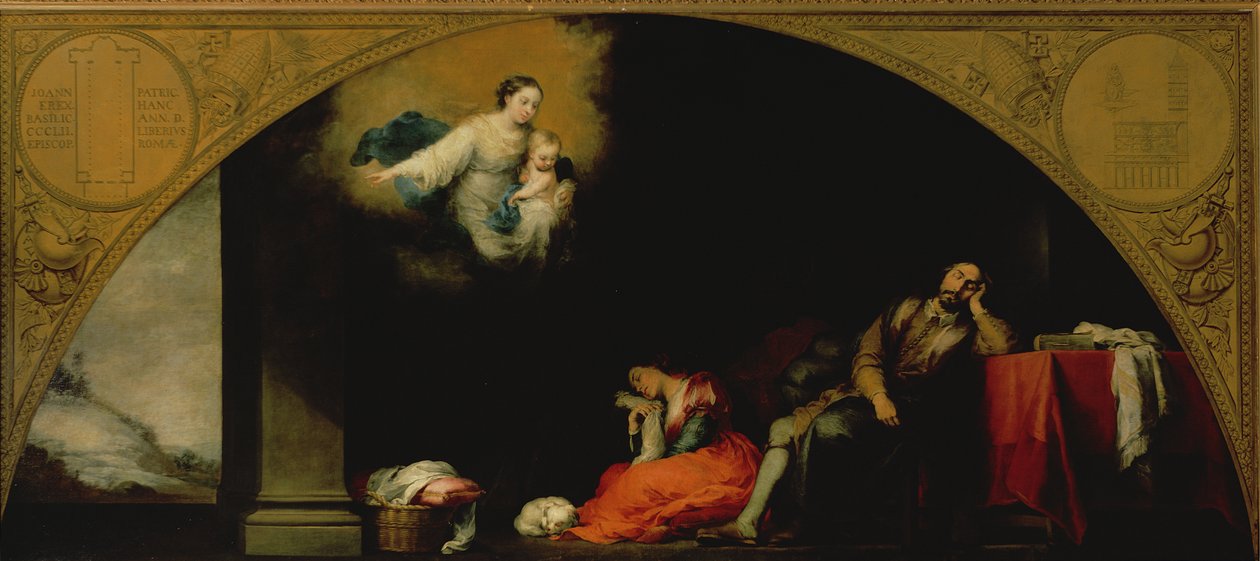 Historien om grundandet av Santa Maria Maggiore: Patricians dröm, c.1661-65 av Bartolomé Esteban Murillo