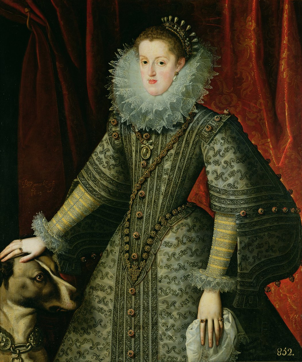 Drottning Margarita av Österrike, 1609 av Bartolome Gonzalez