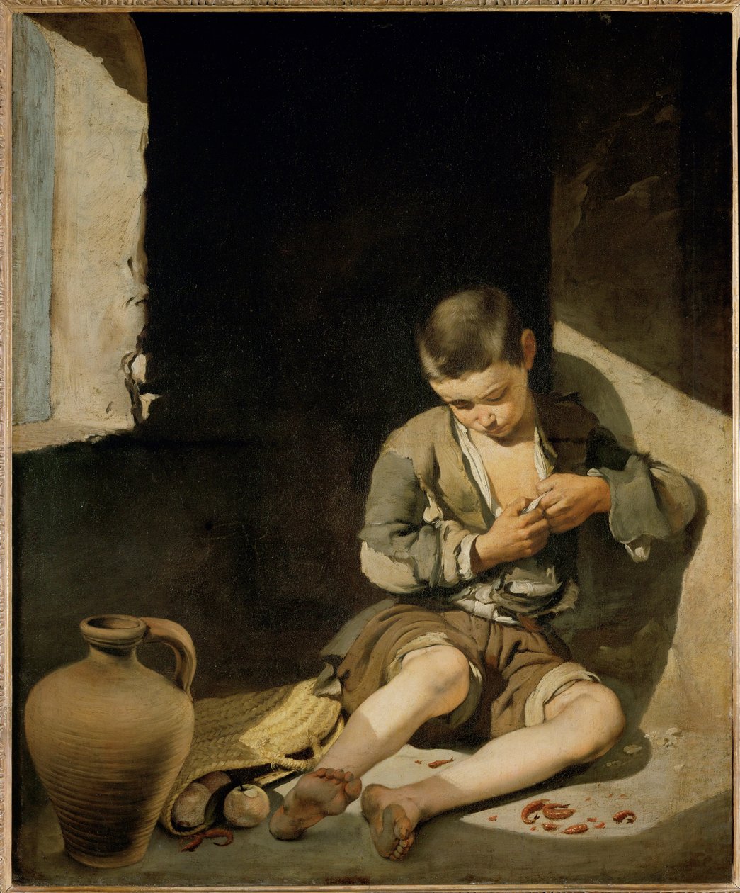 Le jeune mendiant - den unge tiggaren ... av Bartolome Esteban (school of) Murillo