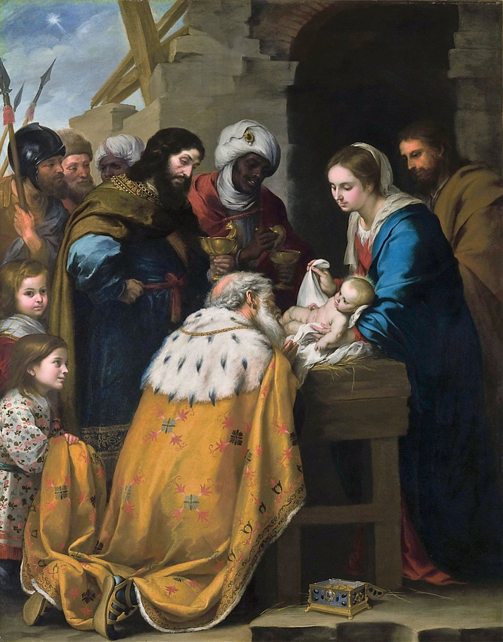 Tillbedjan av de tre vise männen av Bartolomé Esteban Murillo