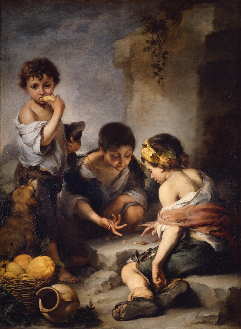 Pojkar som spelar tärning av Bartolomé Esteban Murillo