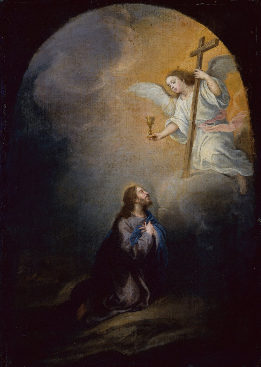 Kristus i olivernas trädgård (olja på duk) av Bartolomé Esteban Murillo