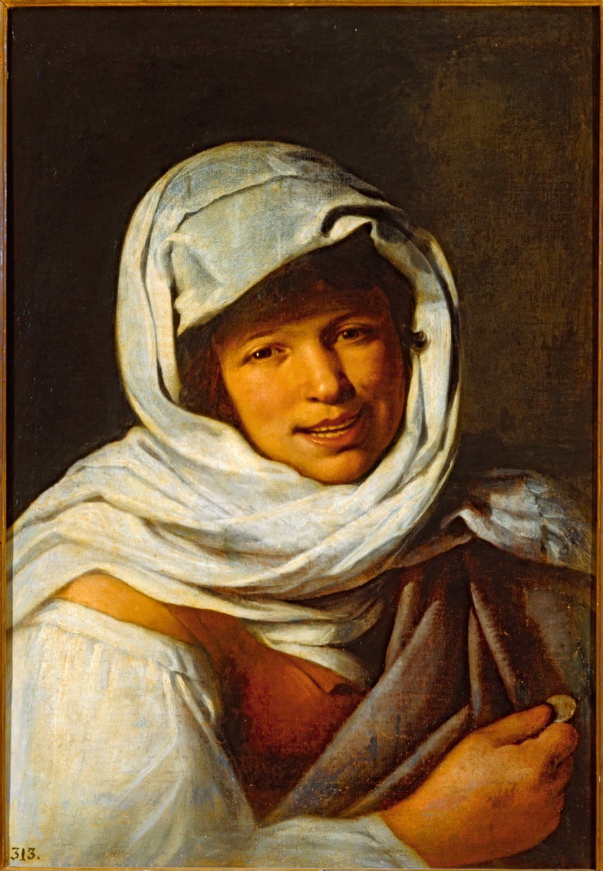 Galicisk kvinna med ett mynt ... (olja på duk) av Bartolomé Esteban Murillo