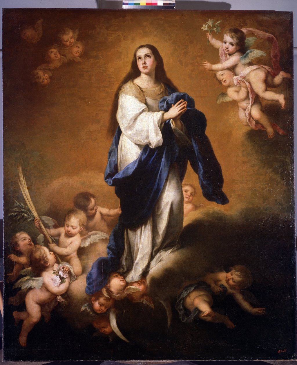 Jungfru Marias himmelsfärd (Esquilache obefläckade befruktning eller The Assumption of the Blessed Virgin Mary). Målning av Bartolome Esteban Murillo (1617-1682) av Bartolomé Esteban Murillo
