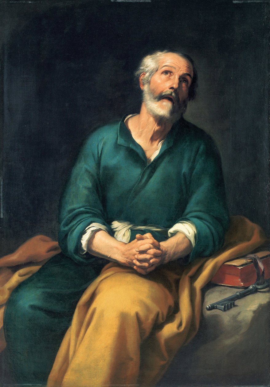 The Tears of Saint Peter - Målning av Bartolome Esteban Murillo (1617-1682) Sankt Peter i tårar Olja på duk ca. 1655 Bilbaos konstmuseum 148x104 av Bartolomé Esteban Murillo
