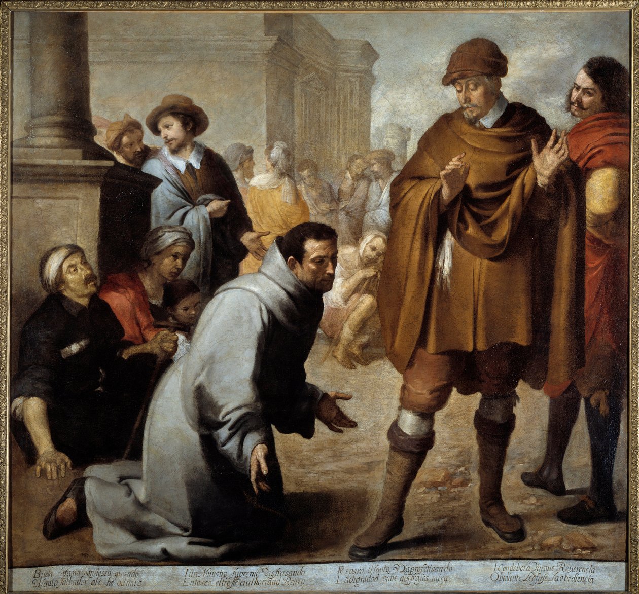 San Salvador de Horta (1520-1567) och inkvisitorn i Aragon ifrågasätter miraklen Målning av Bartolome Murillo (1618-1682) 1645 Sön. 1,78x1,9 m Bayonne, Musee Bonnat av Bartolomé Esteban Murillo