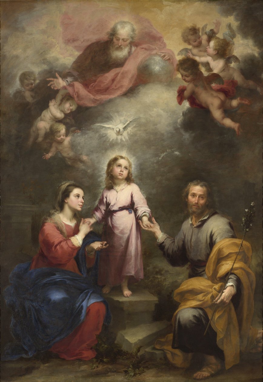 Den himmelska och den jordiska treenigheten (Pedroso Murillo) av Bartolomé Esteban Murillo