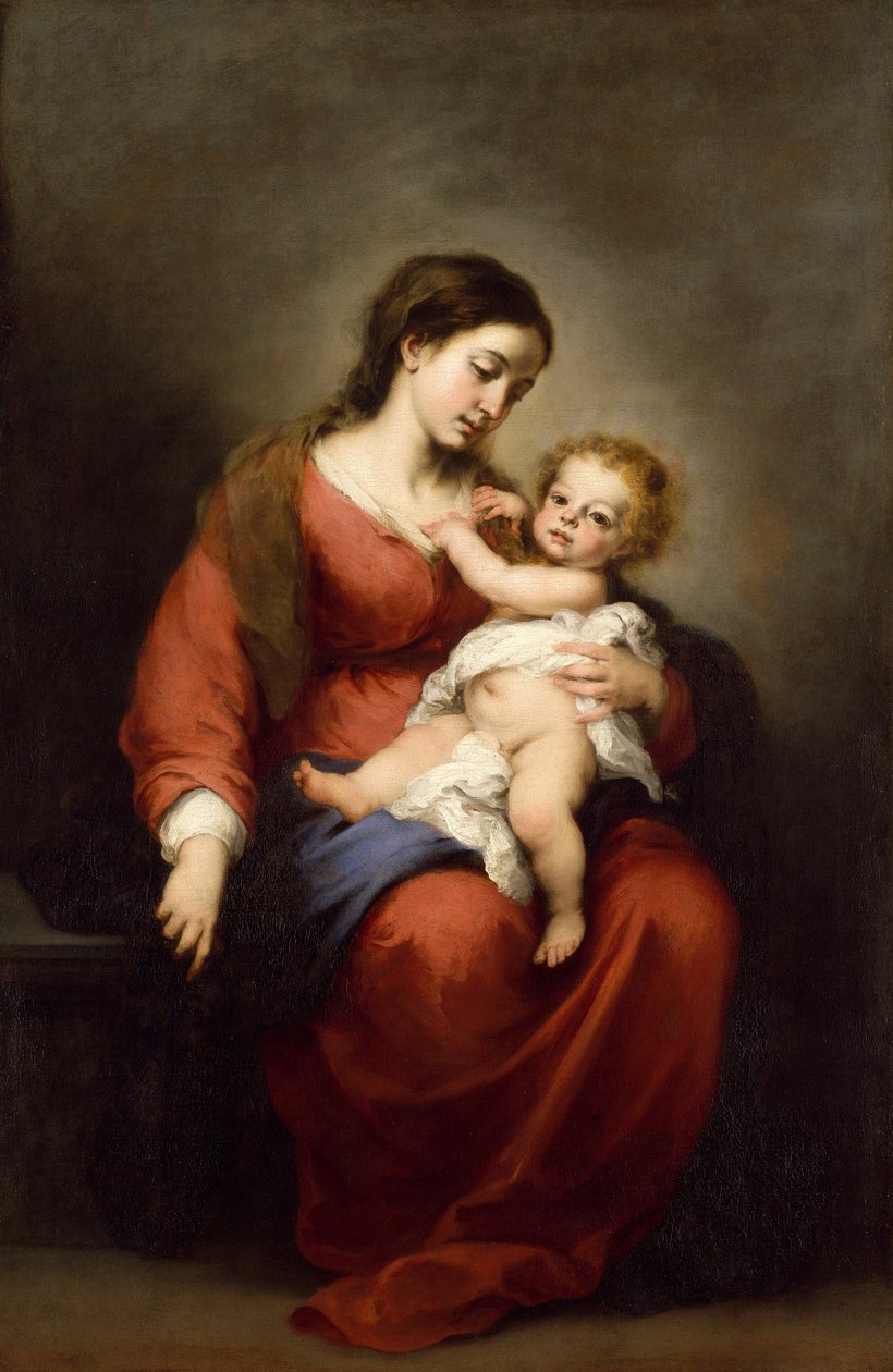 Jungfru och barn, ca 1670-72 (olja på duk) av Bartolomé Esteban Murillo