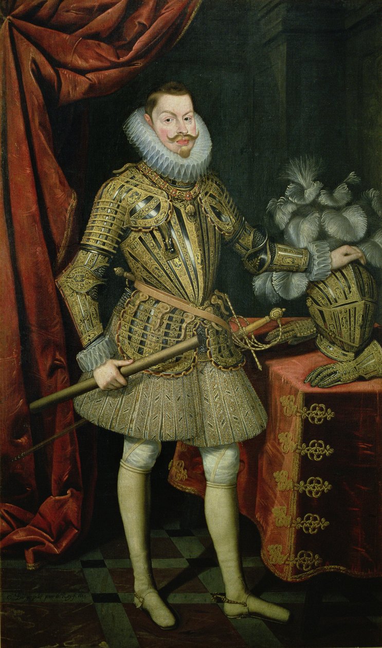 Porträtt av Filip III av Spanien (1578-1621) 1621 (olja på duk) av Bartolome Gonzalez
