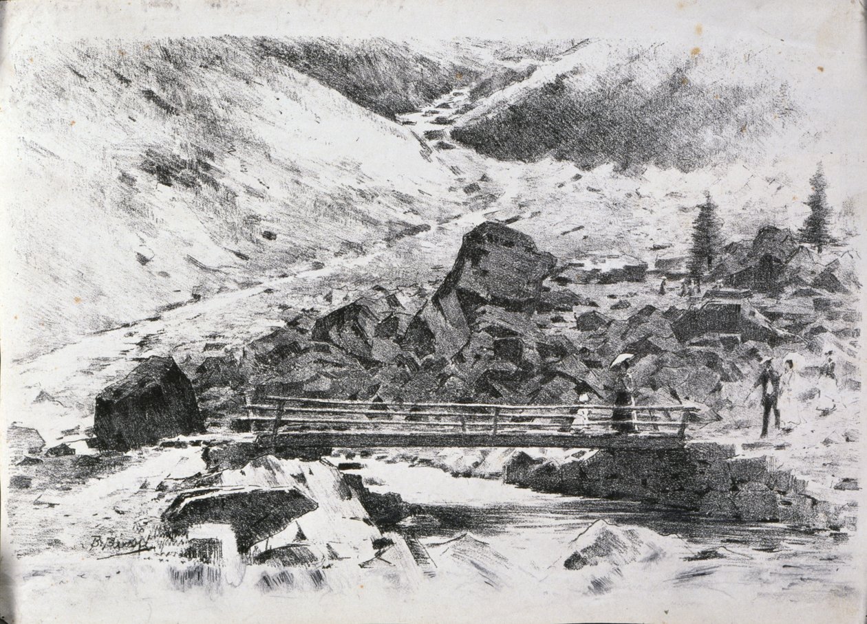  Ponte su torrente di alta montagnan av Bartolomeo Bezzi